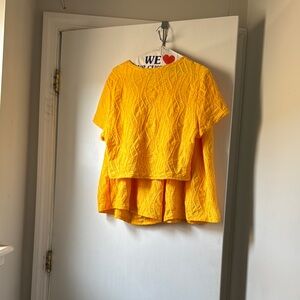 Yellow Textured Women's Top
